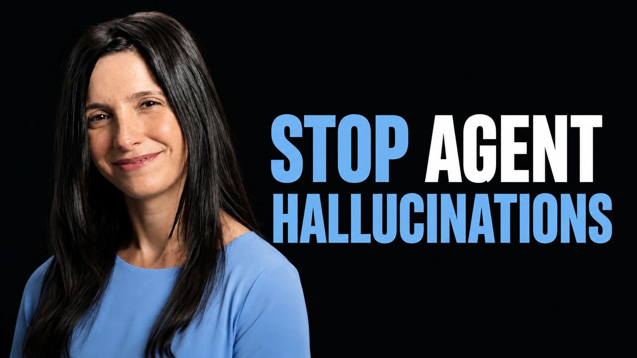 Elizabeth Fuentes Leone beside the headline Stop Agent Hallucinations
