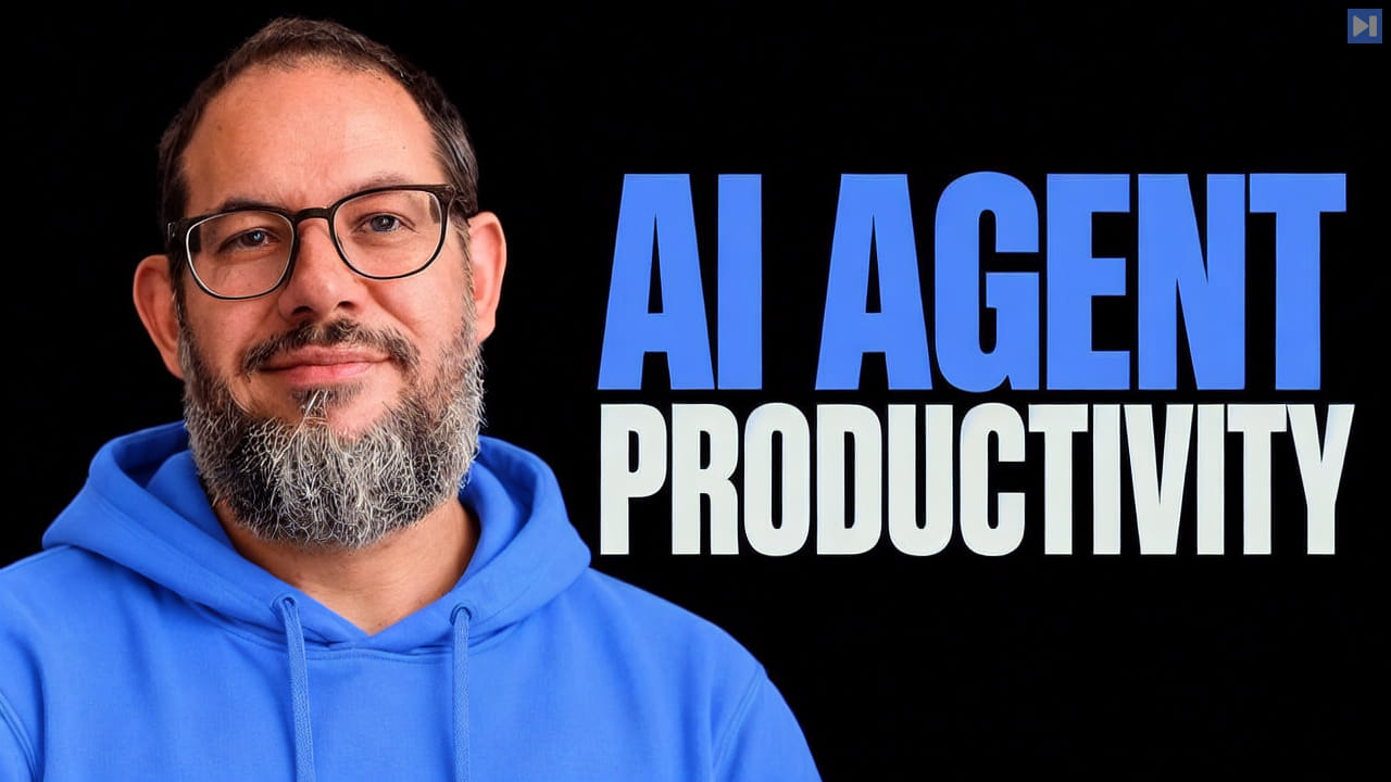 Nate B Jones in a blue hoodie beside the headline AI AGENT PRODUCTIVITY on black.
