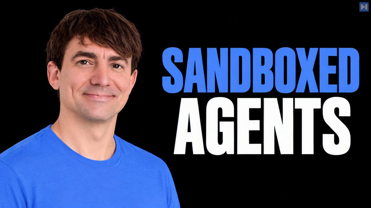 Robert Brennan in a blue top on the left beside the blue-and-white SANDBOXED AGENTS headline against black.