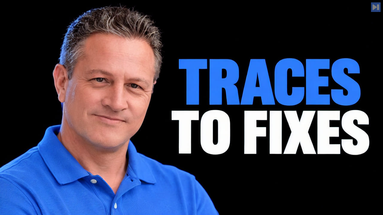 Jason Lopatecki against a black background beside the blue and white headline “TRACES TO FIXES”.