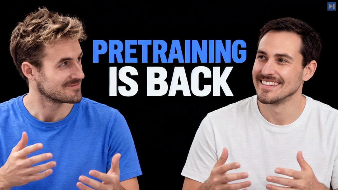Pierce Freeman and Richard Diehl Martinez in blue and white tops against black, alongside the blue and white headline "PRETRAINING IS BACK".