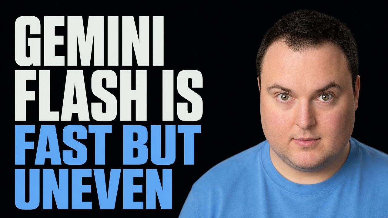 Portrait of Bijan Bowen beside the words Gemini Flash Is Fast but Uneven
