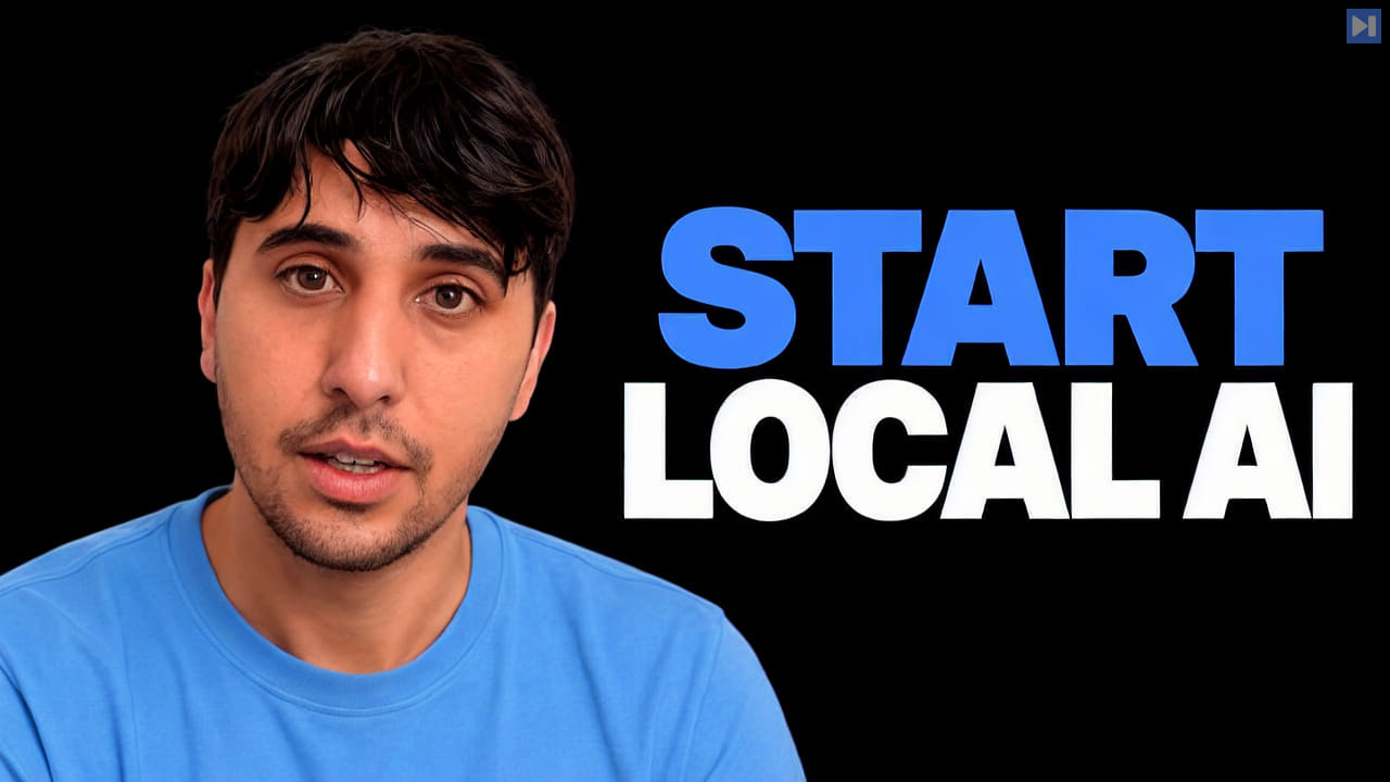 0xSero in a blue top beside the blue and white headline Start Local AI against black.