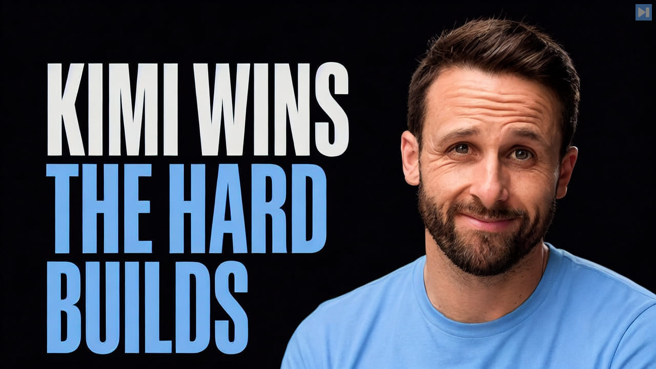 Portrait of Pat Simmons beside the words Kimi Wins the Hard Builds