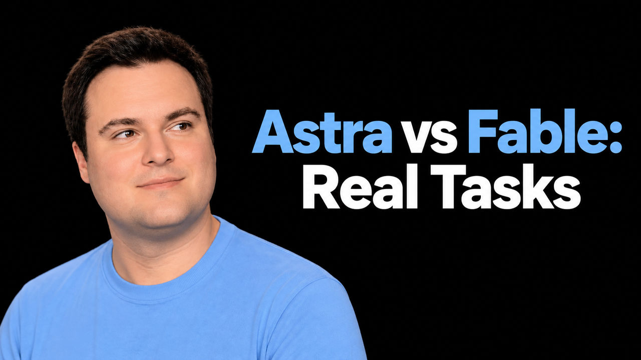 Portrait of Bijan Bowen beside the headline Astra vs Fable: Real Tasks