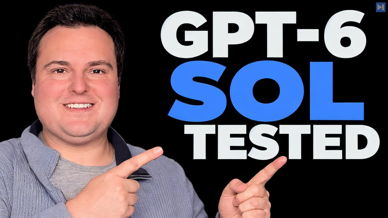 Bijan Bowen points toward the white and blue headline GPT-6 SOL TESTED on black.