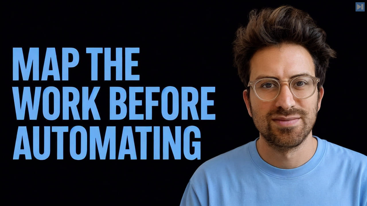 Portrait of Greg Isenberg beside the words Map the Work Before Automating