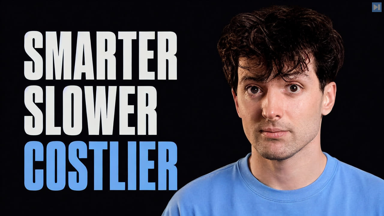 Theo Browne beside the words Smarter Slower Costlier
