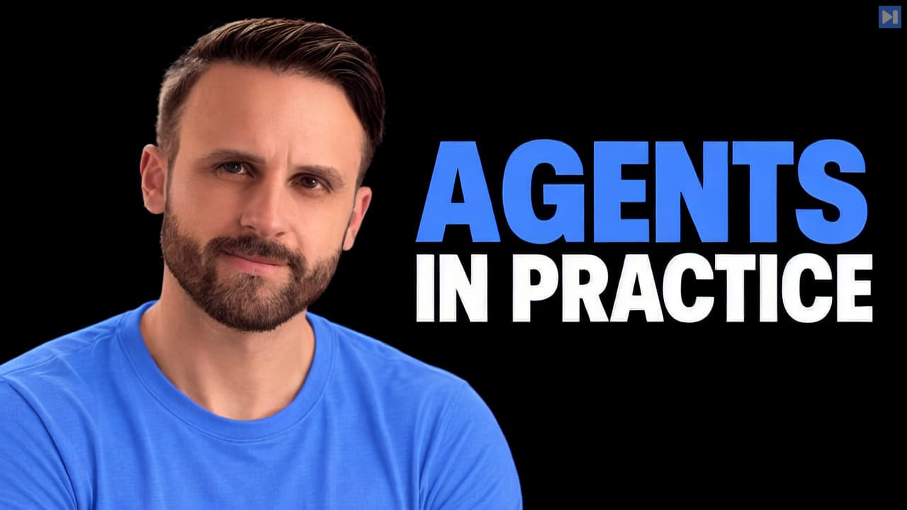 Pat Simmons against a black background beside the blue-and-white headline “AGENTS IN PRACTICE”.