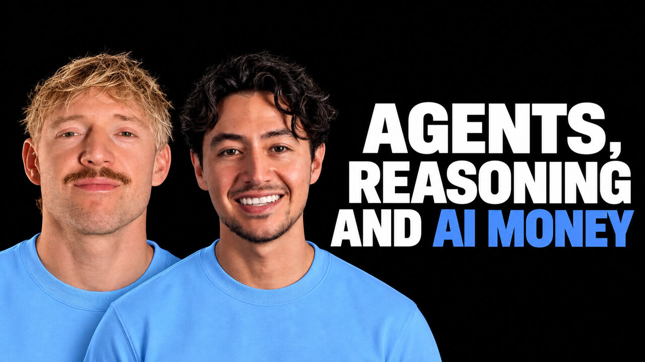 Jack Roberts and Nick Saraev beside the words Agents, Reasoning and AI Money