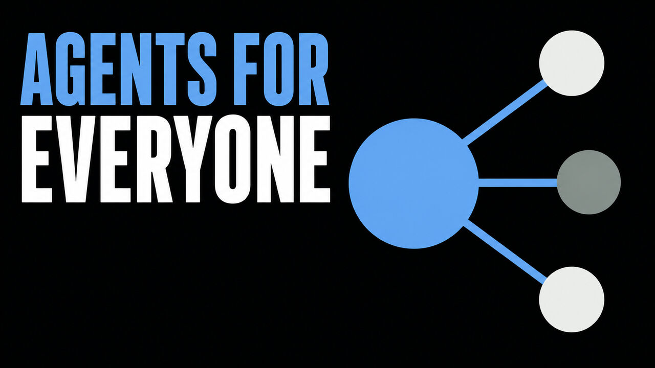 Agents for Everyone with one flat coordination hub and three task nodes