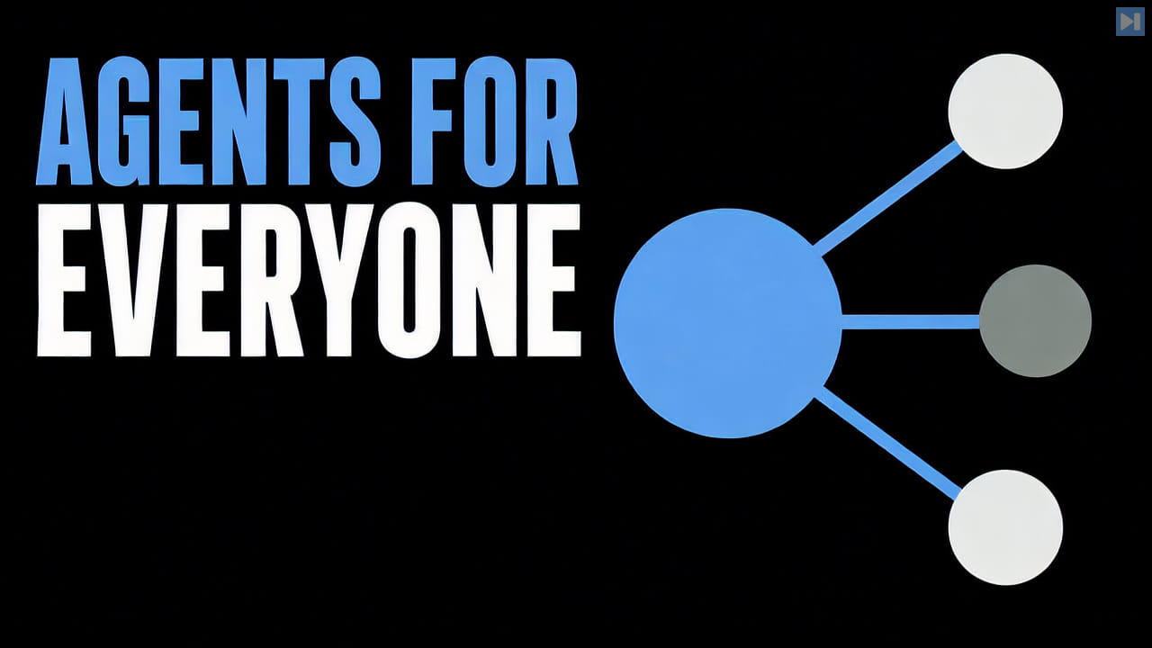 Agents for Everyone with one flat coordination hub and three task nodes