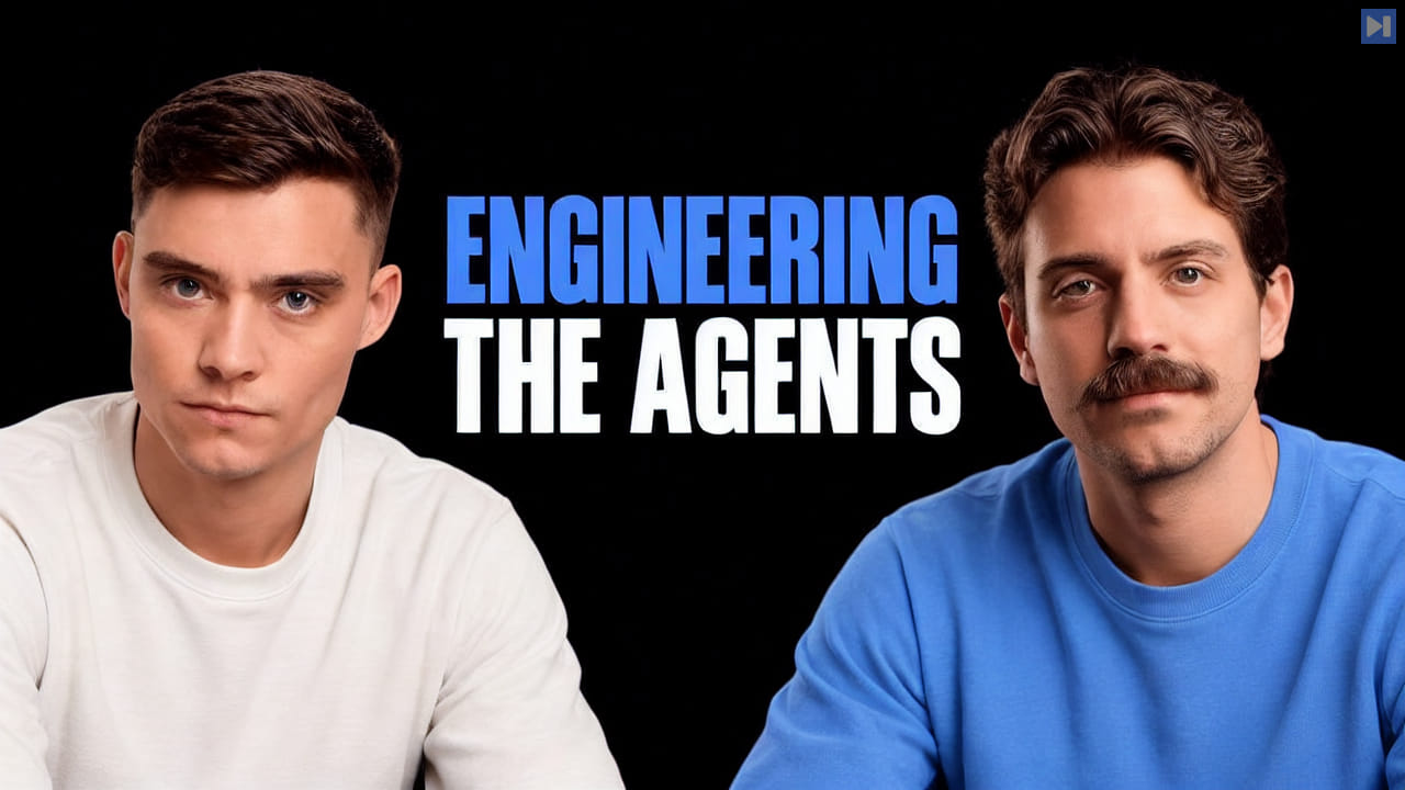 David Ondrej and Guillermo Rauch beside the blue and white headline “ENGINEERING THE AGENTS” on a black background.