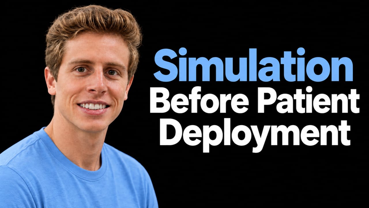 Jared Joselowitz beside the headline Simulation Before Patient Deployment.