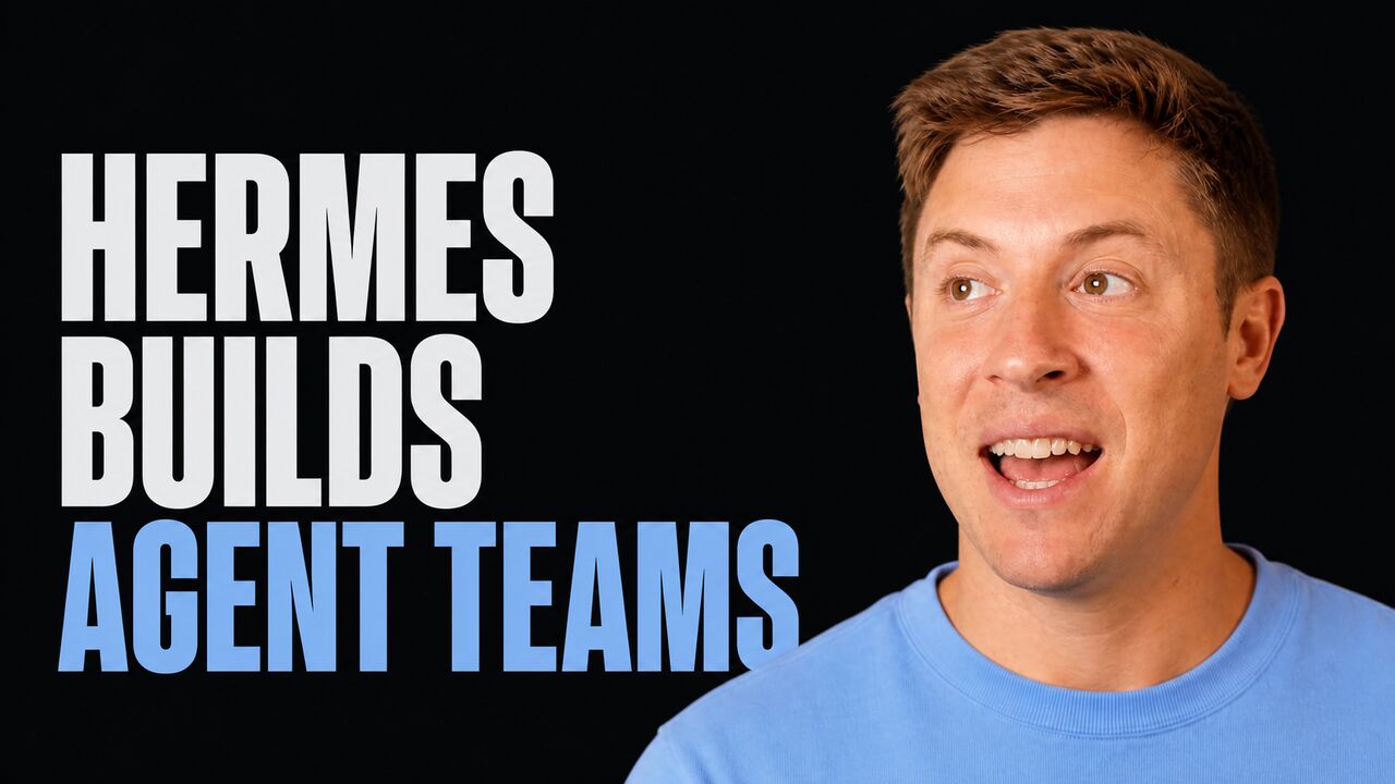 Portrait of Alex Finn beside the words Hermes Builds Agent Teams