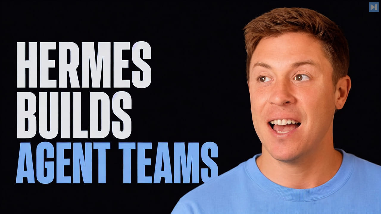 Portrait of Alex Finn beside the words Hermes Builds Agent Teams