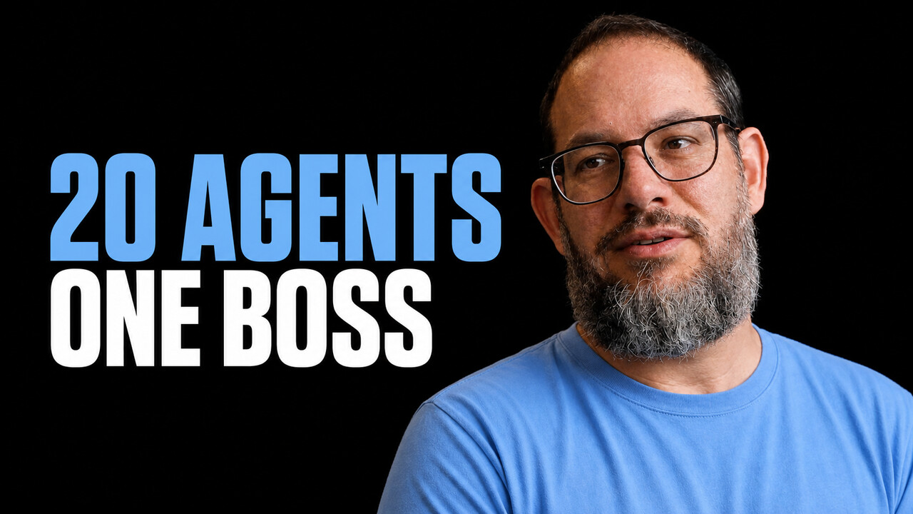 Nate B Jones beside the words 20 Agents One Boss