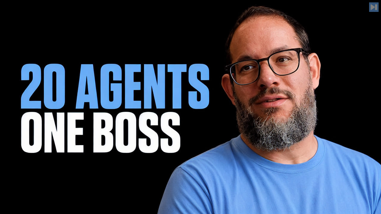 Nate B Jones beside the words 20 Agents One Boss