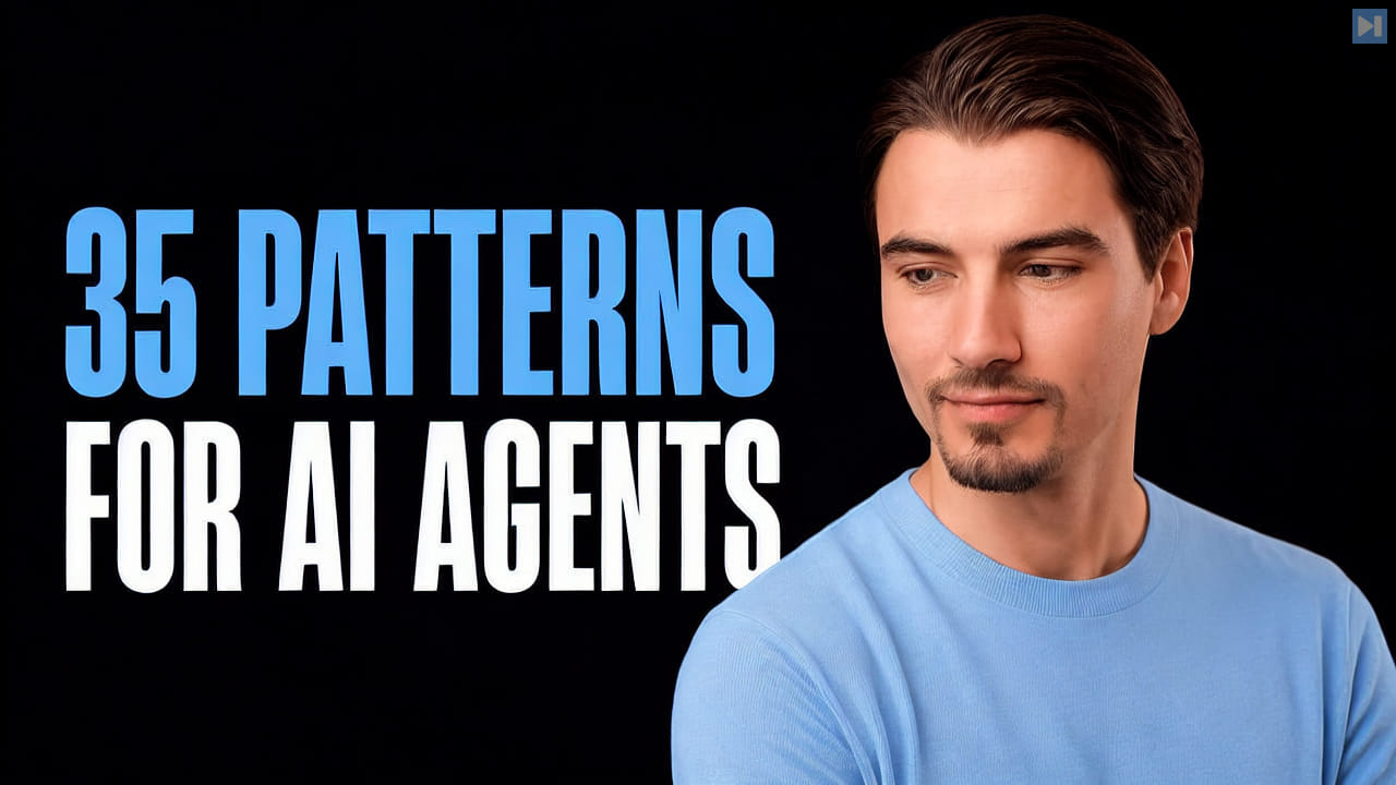 Igor Pogany beside the two-color headline 35 Patterns for AI Agents