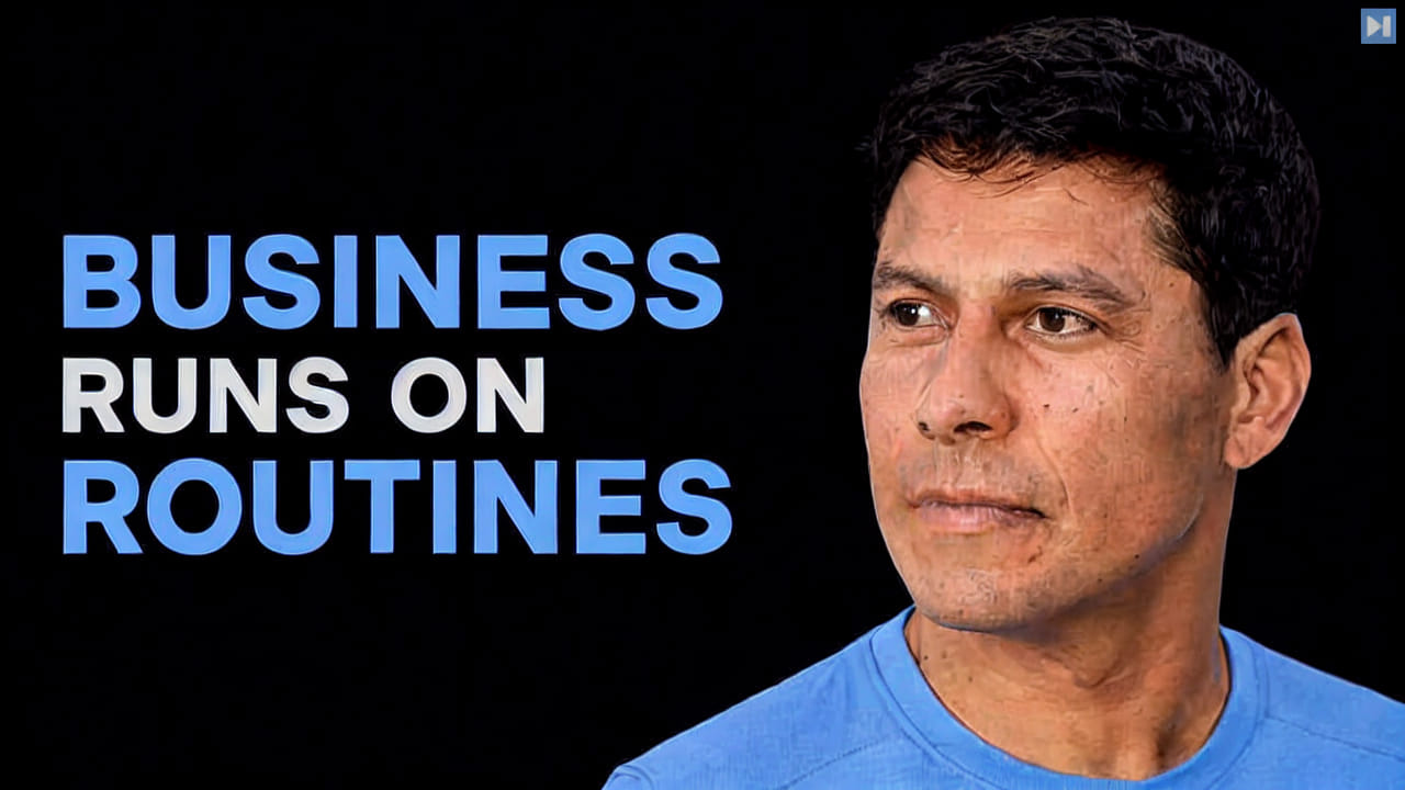 Ray Fernando beside the words Business Runs on Routines