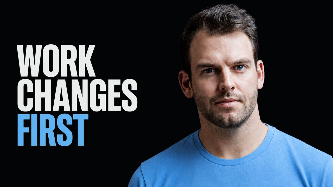 Nathaniel Whittemore beside the words Work Changes First
