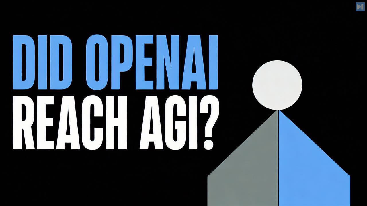 The words Did OpenAI Reach AGI beside a flat threshold illustration