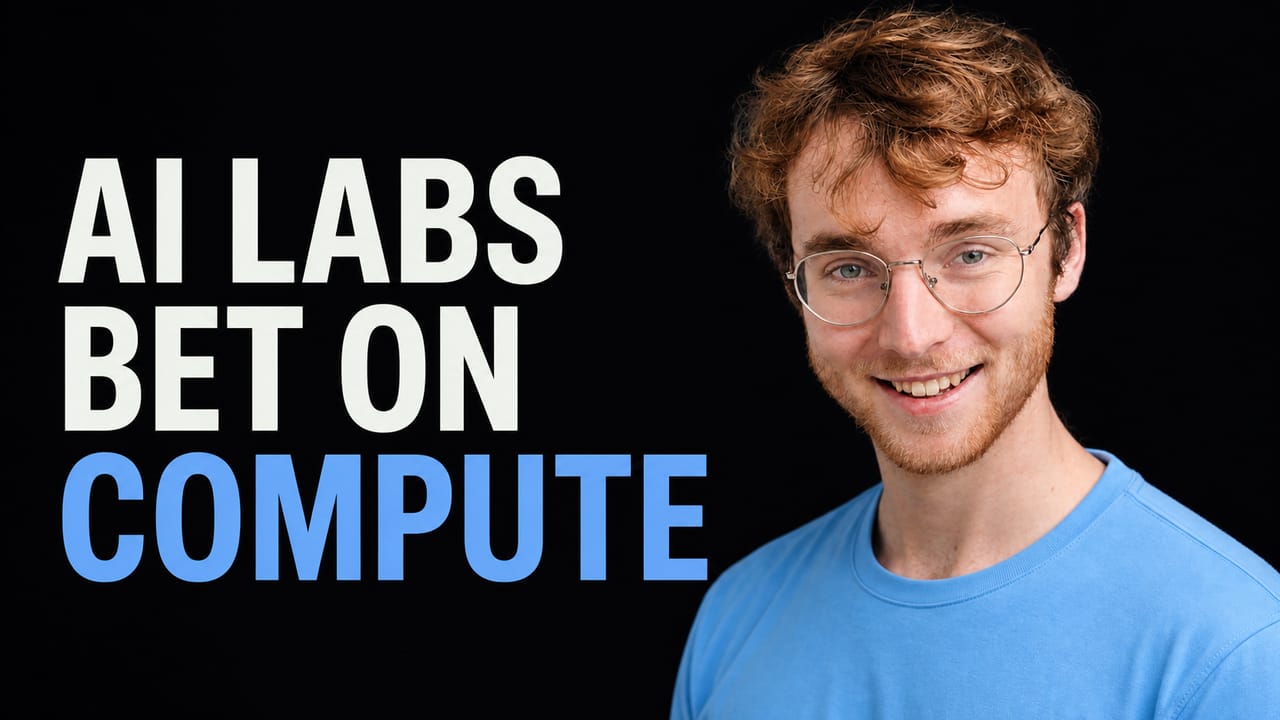 Evan Conrad beside the words AI Labs Bet on Compute
