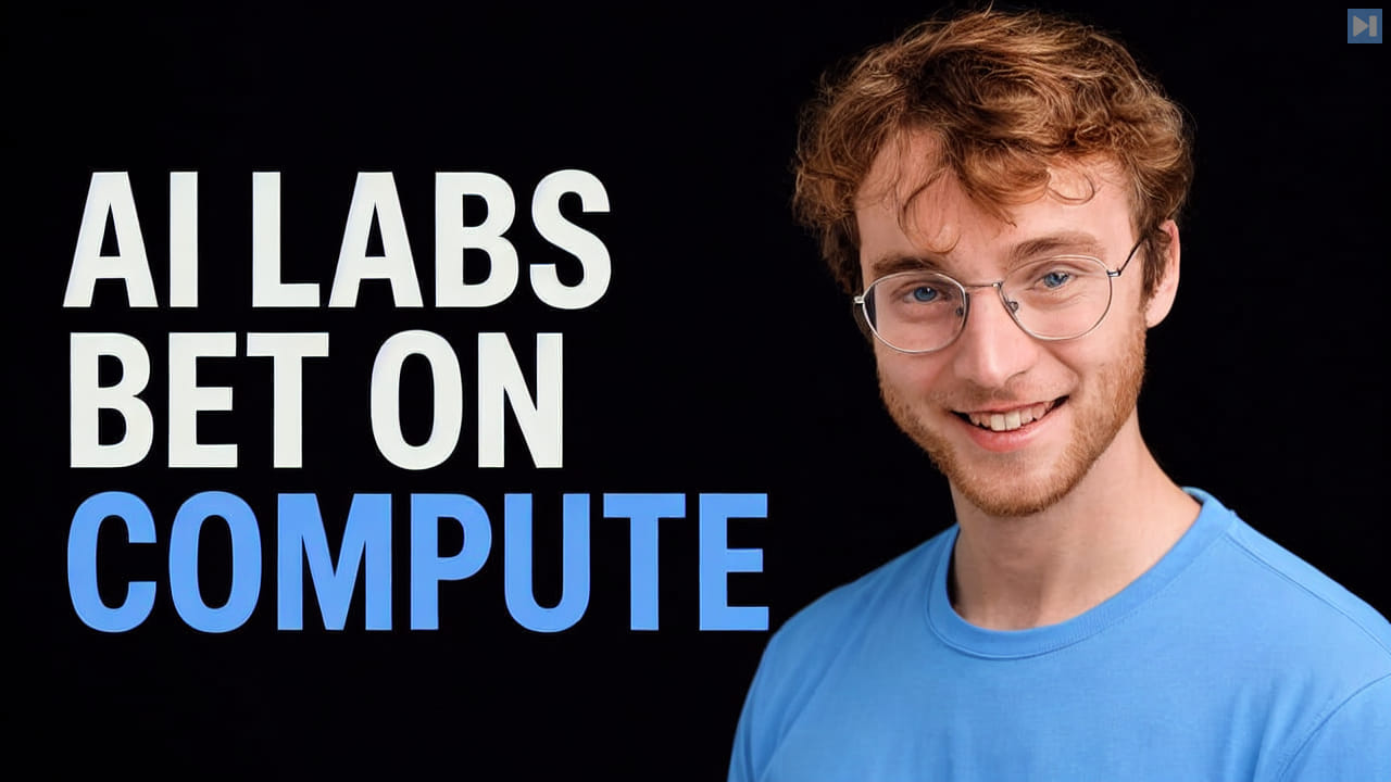 Evan Conrad beside the words AI Labs Bet on Compute