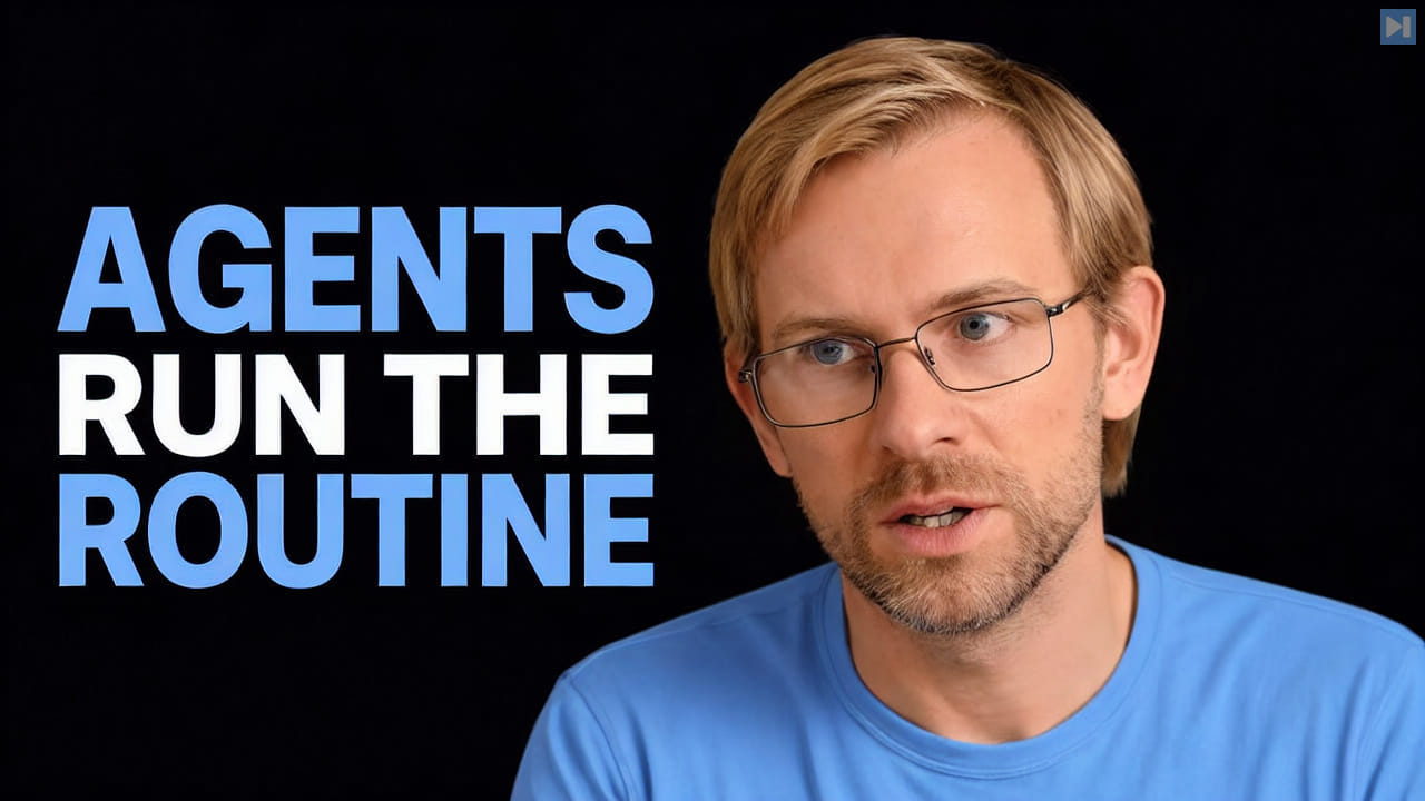 Alex Kerss beside the headline Agents Run the Routine