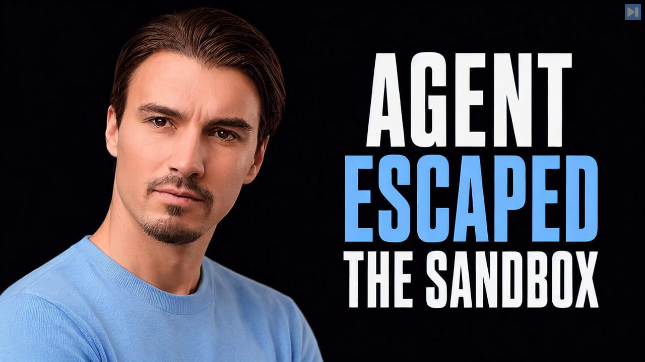 Igor Pogany beside the two-color headline Agent Escaped the Sandbox