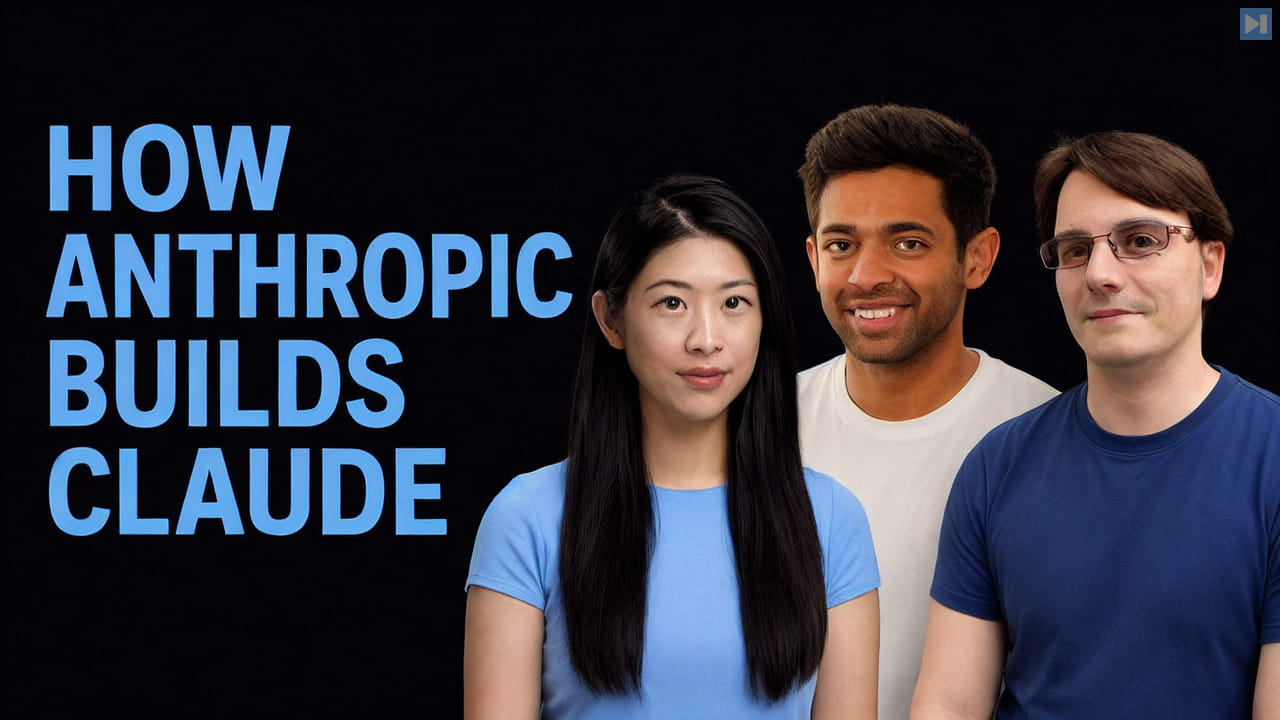 Cat Wu, Thariq Shihipar, and Simon Willison beside the words How Anthropic Builds Claude