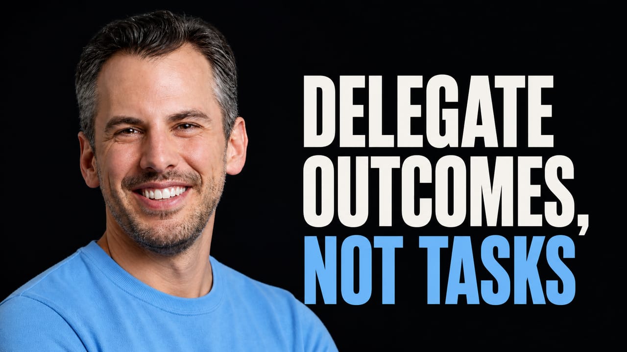 Mike Krieger beside the words Delegate Outcomes, Not Tasks