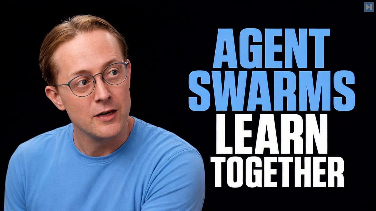 Herbie Bradley beside the words Agent Swarms Learn Together