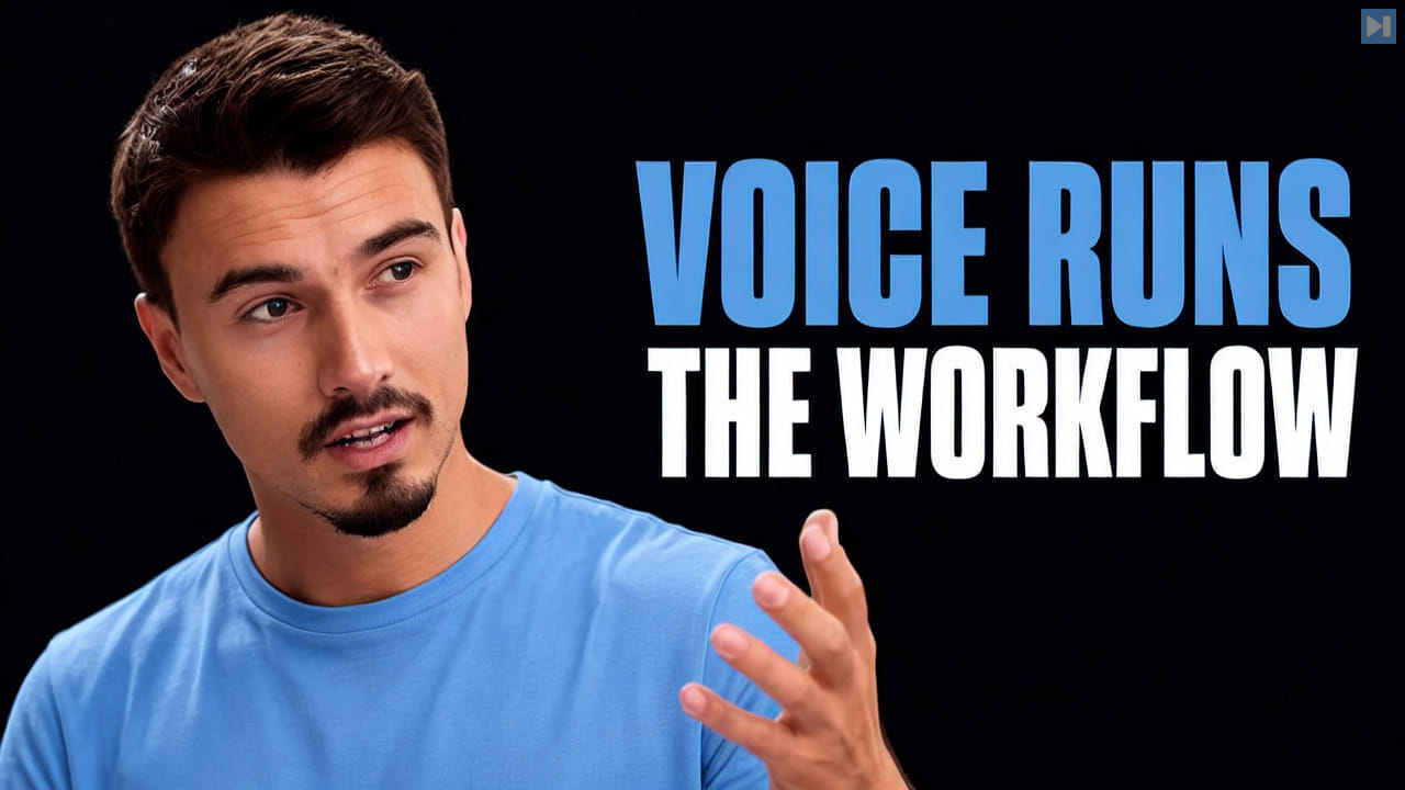 Igor Pogany beside the headline Voice Runs the Workflow