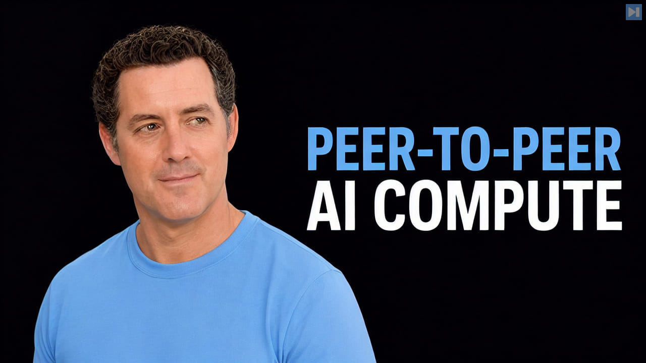 Matthew Berman beside the words Peer-to-Peer AI Compute