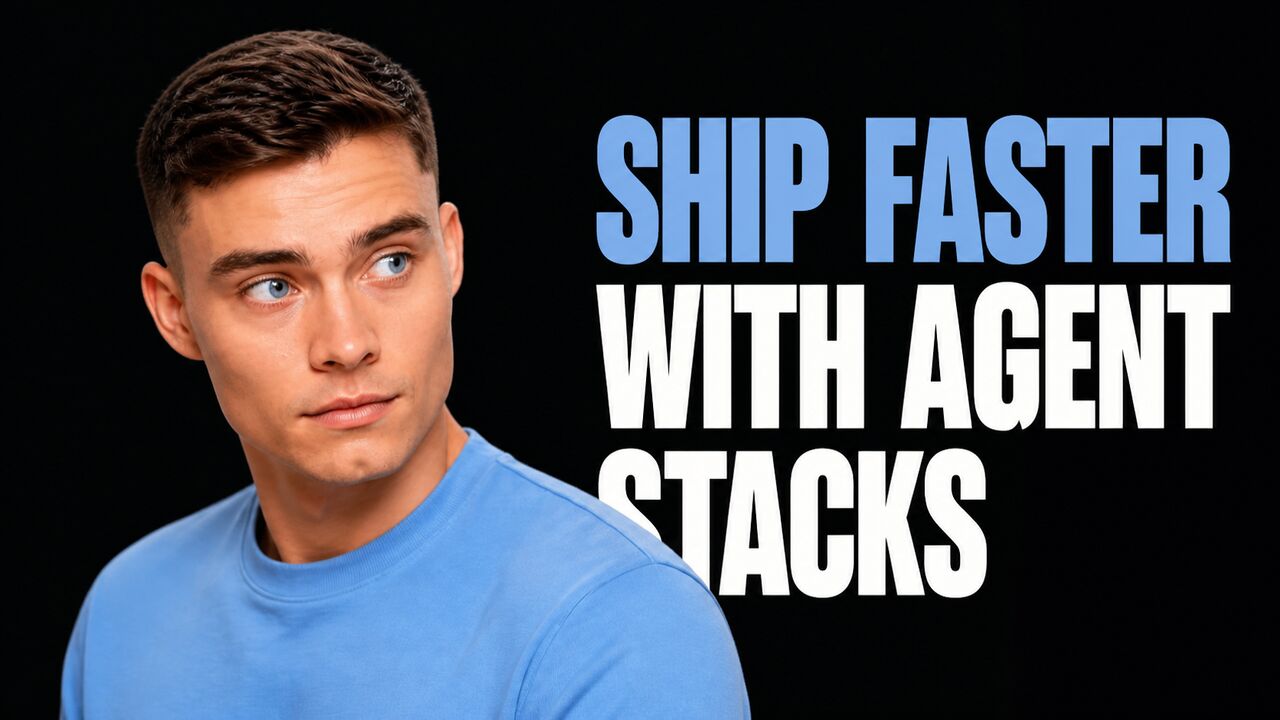 David Ondrej beside the headline Ship Faster With Agent Stacks