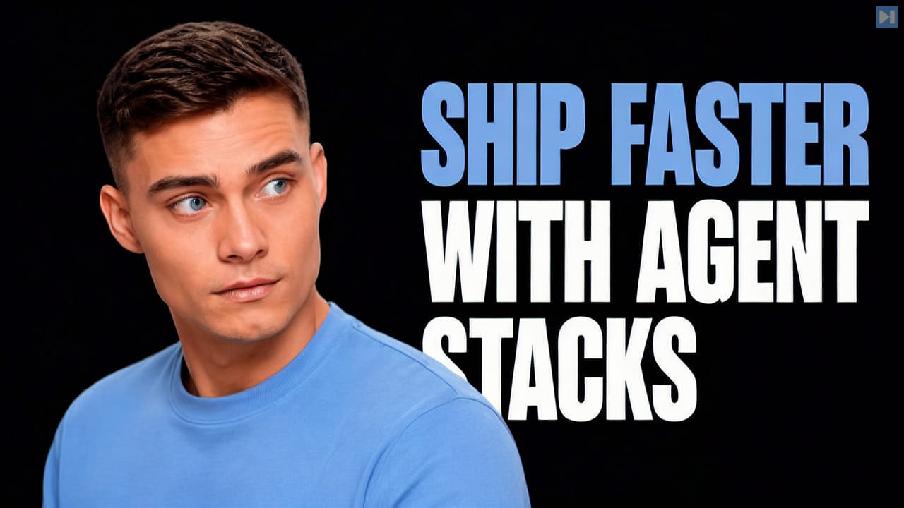 David Ondrej beside the headline Ship Faster With Agent Stacks