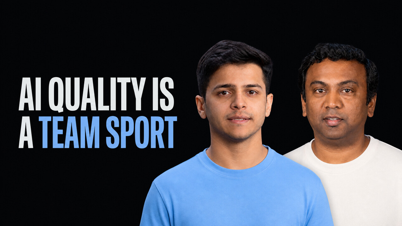 Nachiket Paranjape and Swaroop Chitlur Haridas beside the words AI Quality Is a Team Sport