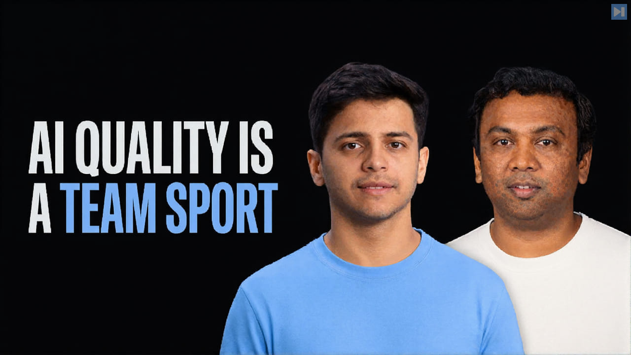 Nachiket Paranjape and Swaroop Chitlur Haridas beside the words AI Quality Is a Team Sport