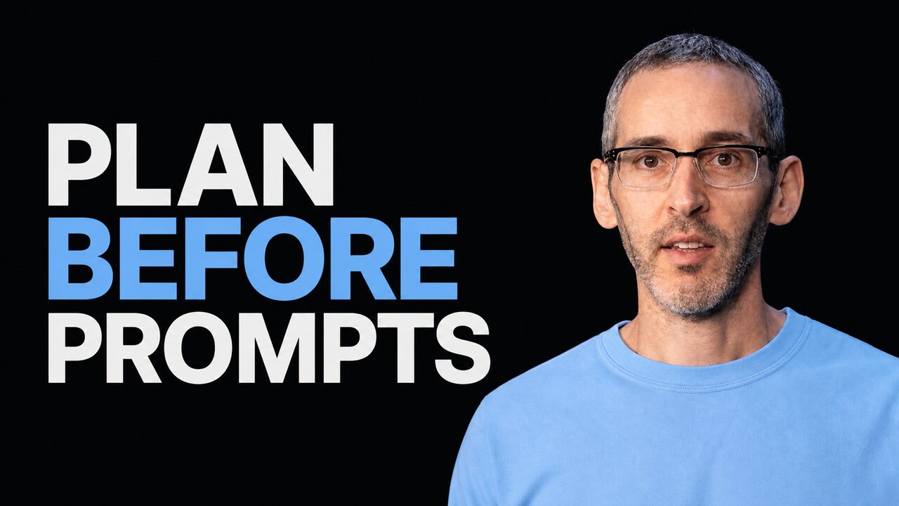 Eyal Blum beside the words Plan Before Prompts