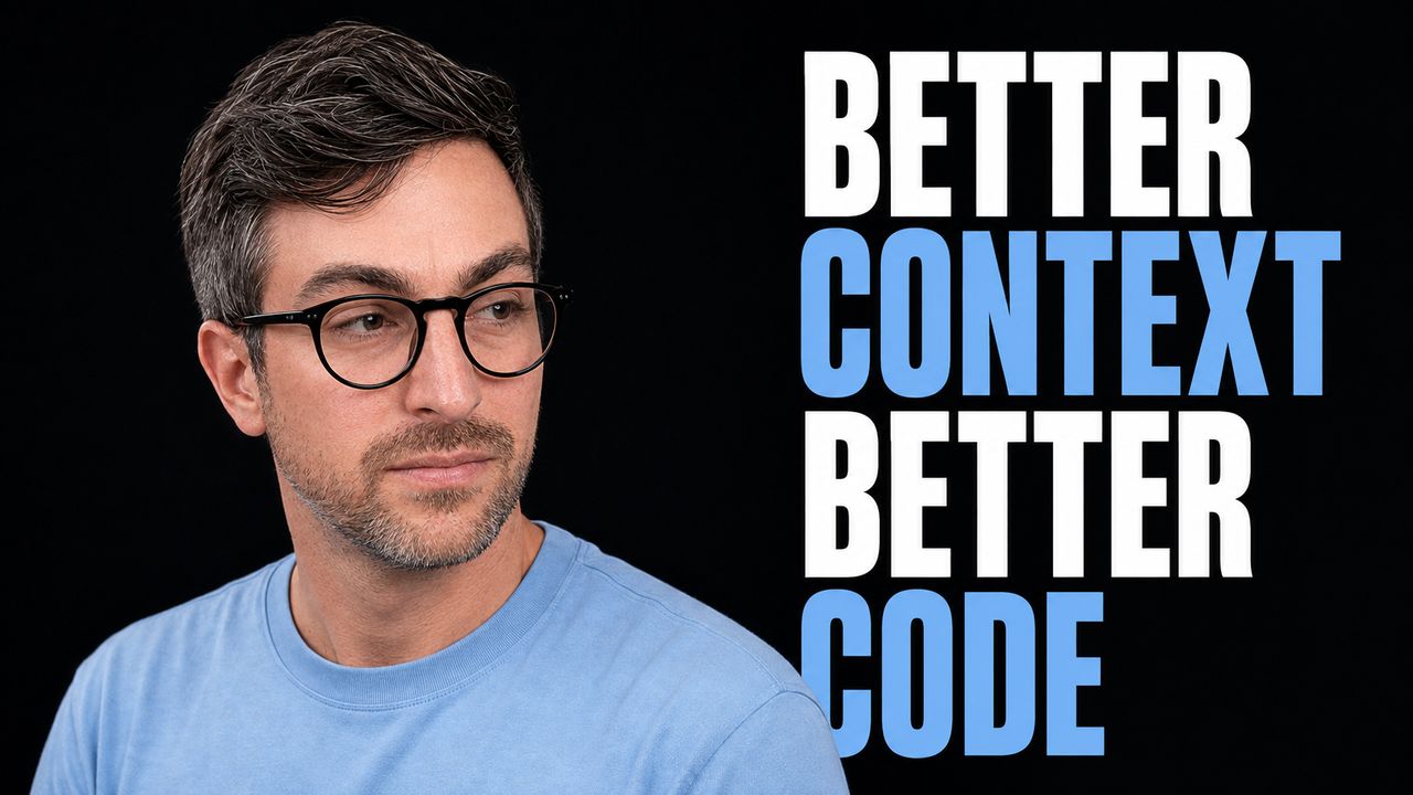 Jesse Lumarie beside the headline Better Context Better Code