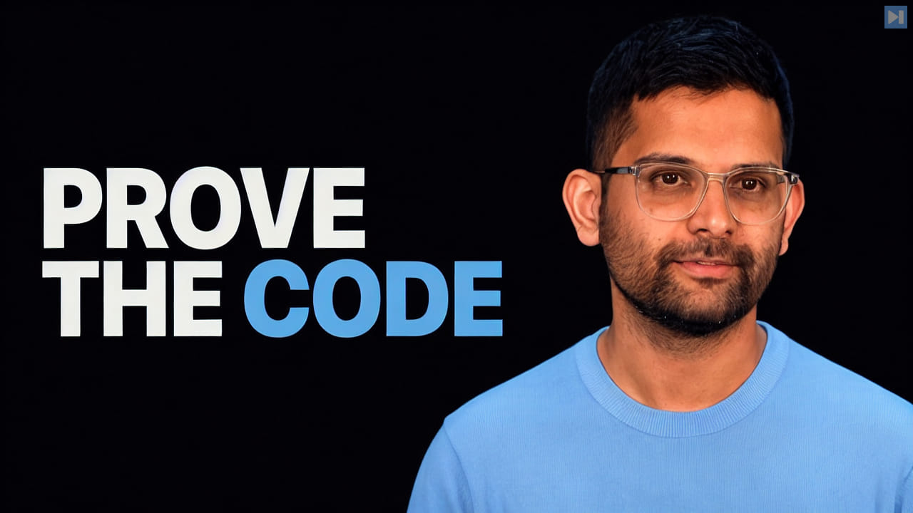 Varun Pant beside the words Prove the Code