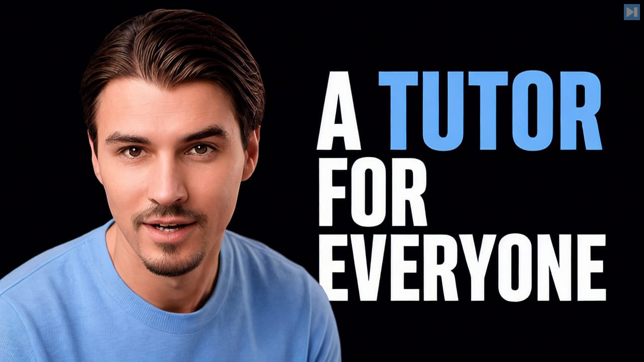 Igor Pogany beside the two-color headline A Tutor for Everyone