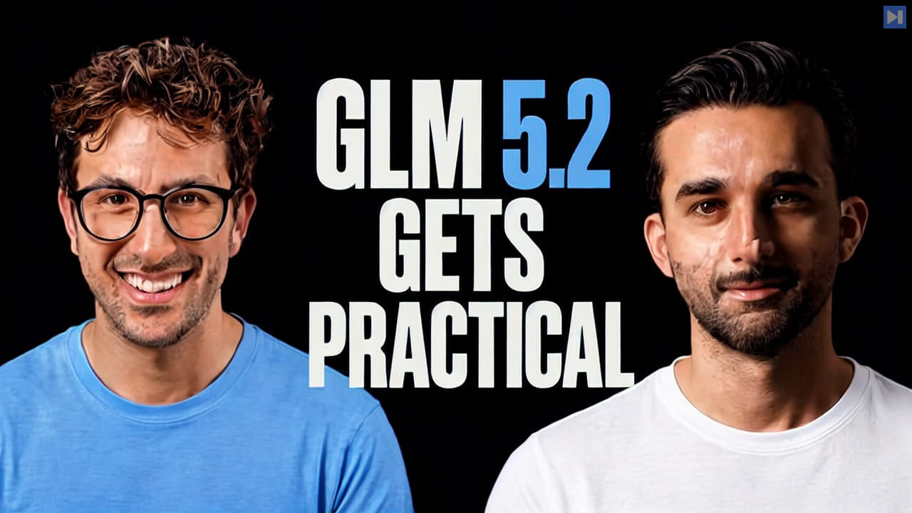 Greg Isenberg and Amir Motahari beside the words GLM 5.2 Gets Practical