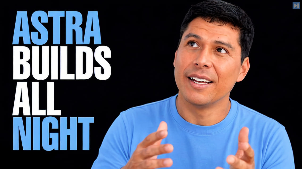 Ray Fernando beside the words Astra Builds All Night