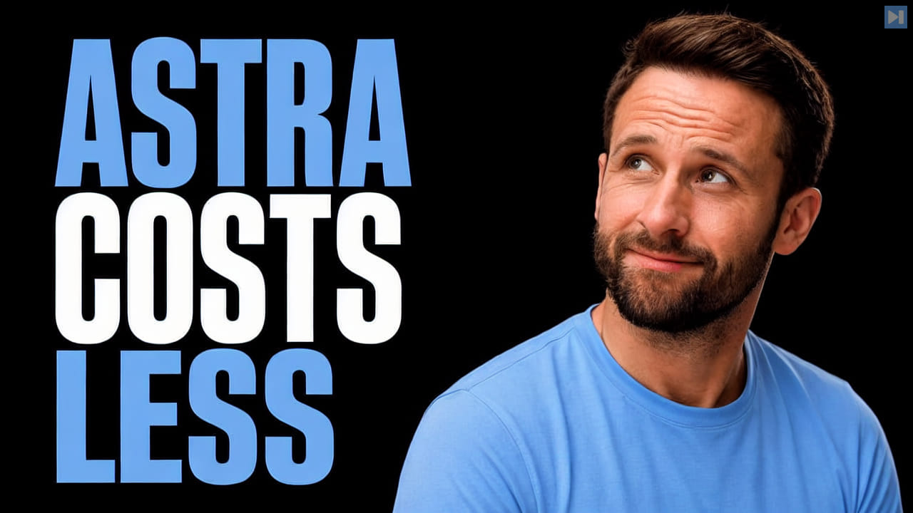 Pat Simmons beside the words Astra Costs Less
