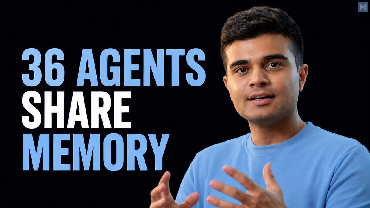 Rushabh Doshi beside the headline 36 Agents Share Memory