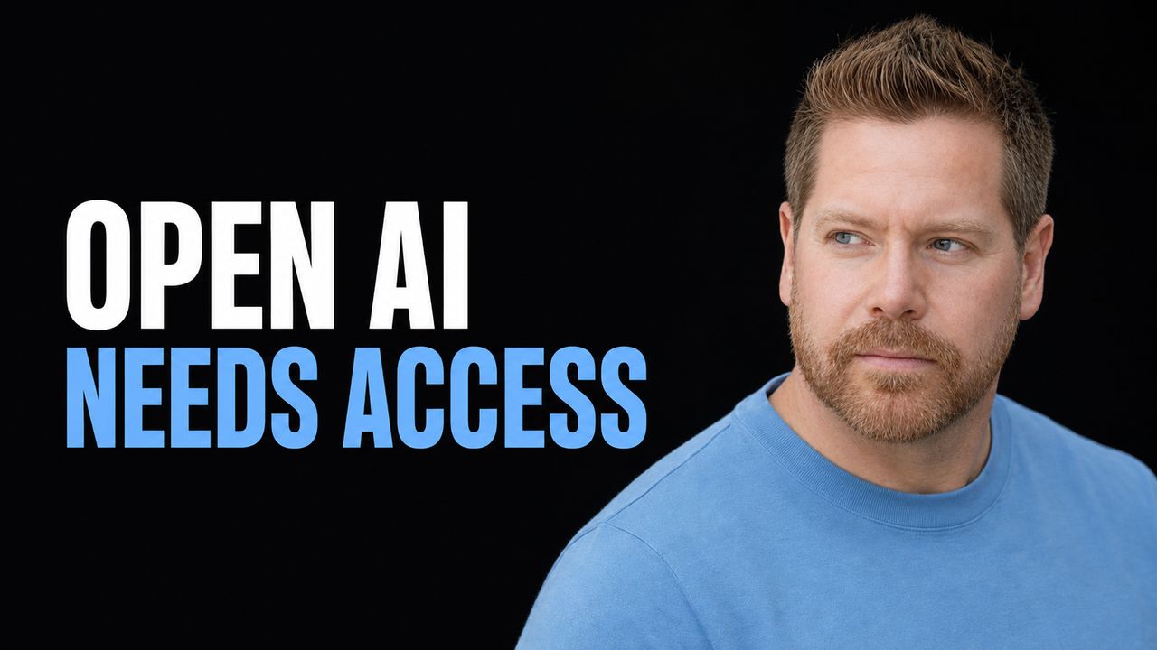 Matt White beside the headline Open AI Needs Access