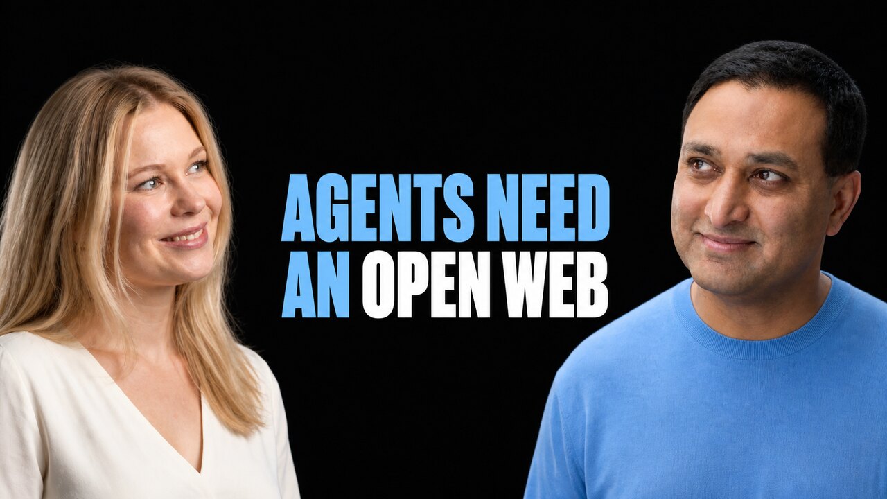 Ramesh Raskar and Maria Gorskikh beside the headline Agents Need an Open Web