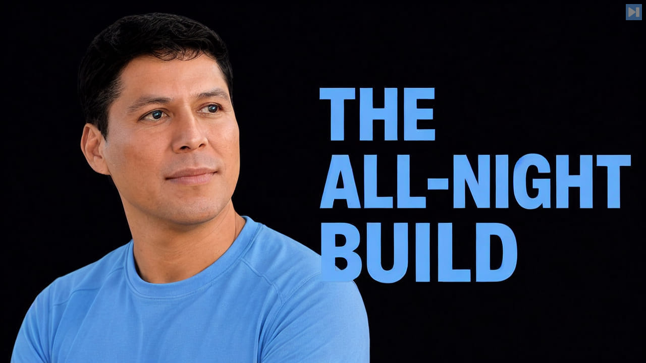 Ray Fernando beside the words The All-Night Build